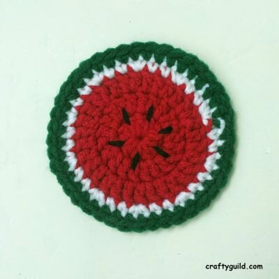 How to Crochet a Watermelon Coaster